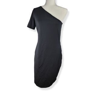 Theory Off  The shoulder Black Mini Dress Medium